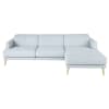 Canapé d'angle droit style scandinave 4/5 places bleu clair